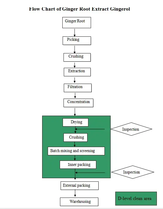 Diagrama de fluxo do extracto de raíz de xenxibre Gingerol.webp Diagrama de fluxo do extracto de raíz de xenxibre Gingerol.webp