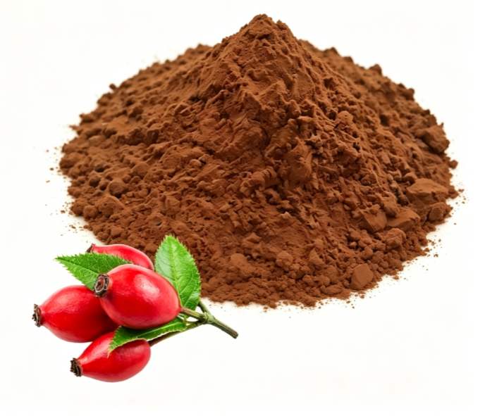 Light orange Rosehip Fruit Powder fine particle detail