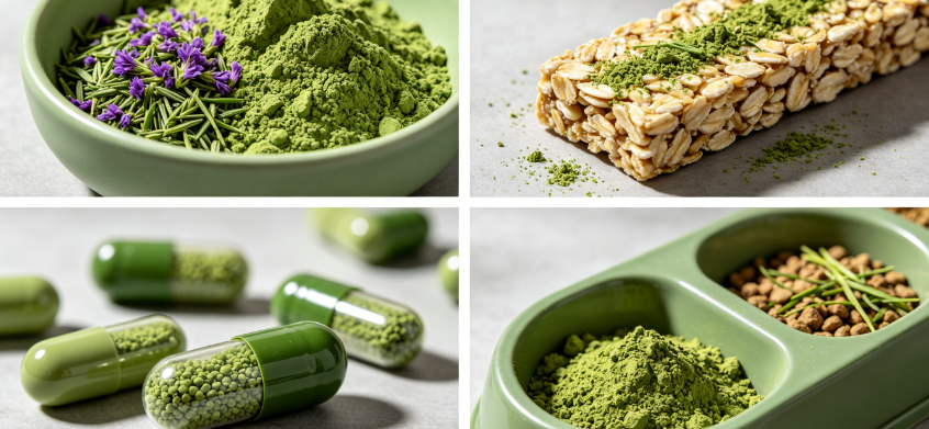 Alfalfa Grass Powder application in food, supplement, and beverage industries