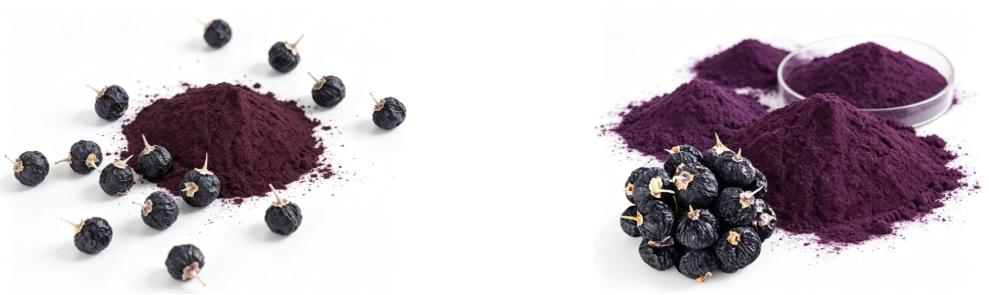 Deep purple Black Goji Berry Powder fine particle detail