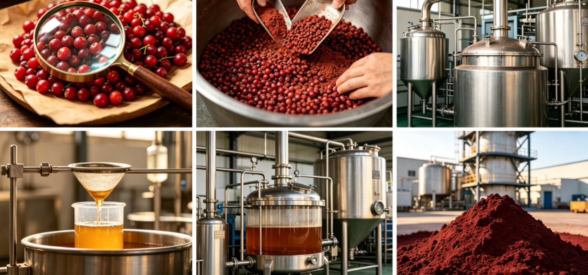 Hydroalcoholic extraction process flowchart for schisandrin lignan standardization
