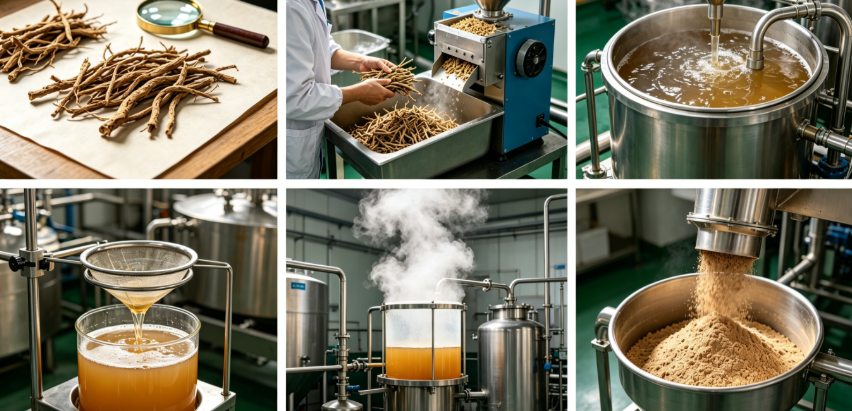 Hydroalcoholic extraction process flowchart for valerenic acid standardization
