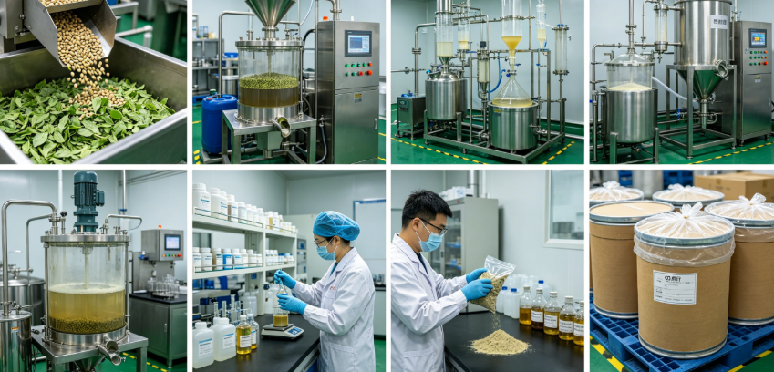 Low-temperature solvent extraction flowchart for Mucuna seeds