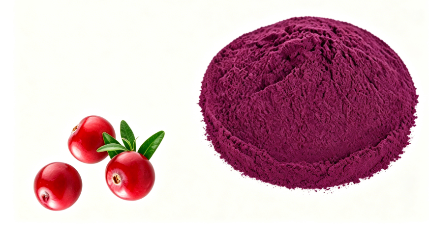 Fine milled Cranberry Juice Powder texture detail